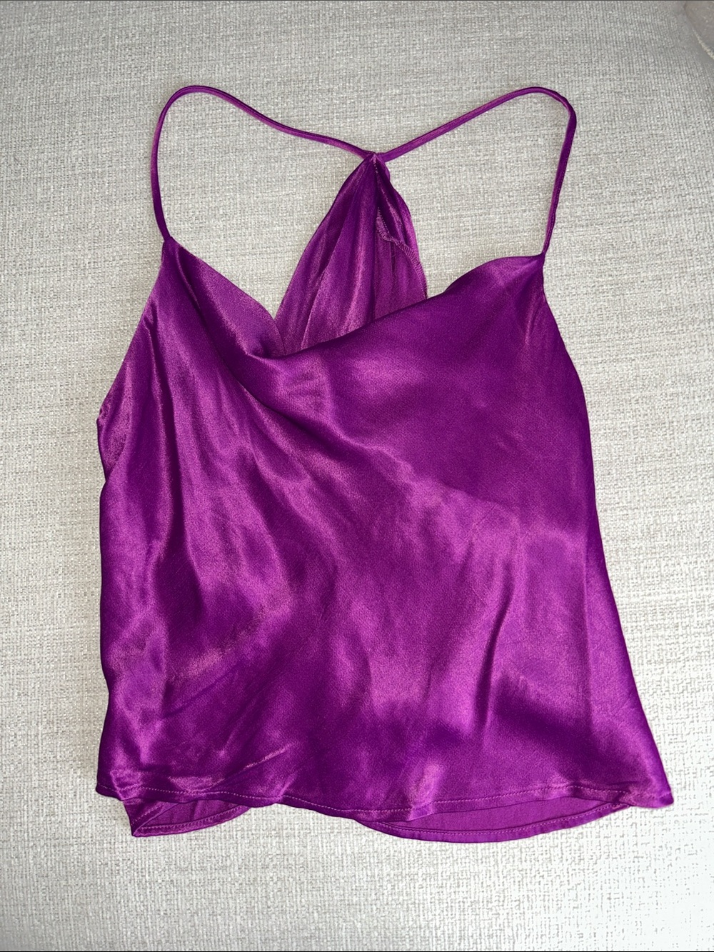 Zara Purple Satin Cami (Open Back)